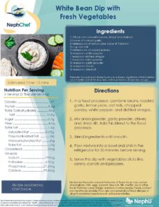 Kitchen Creations for Kidney Health: White Bean Dip With Fresh Vegetables